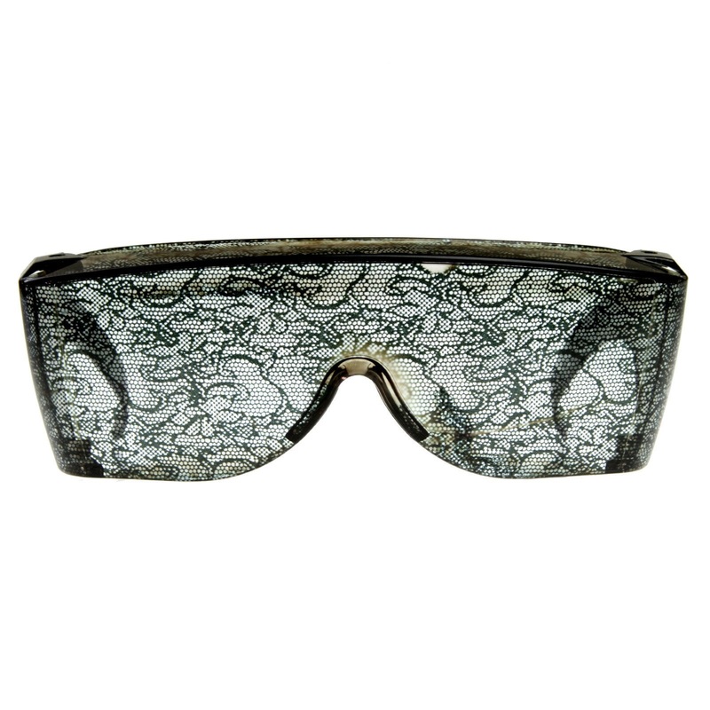 Womens Oversize Wrap Around Fashion Lace Sunglasses 8372