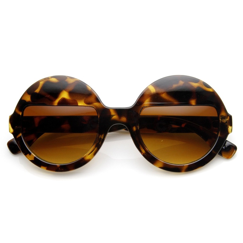 Womens Trendy Fashion Eyelid Half Lens Round Sunglasses 9159