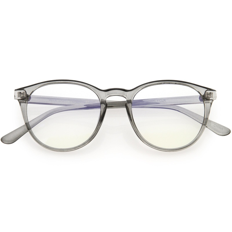 Vintage-Inspired Keyhole Accented Blue Light Blocking Round Glasses D241