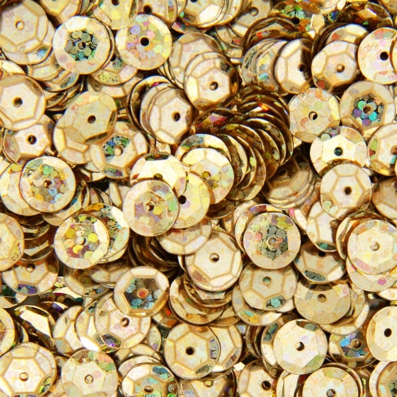 Loose Cup Hologram Sequins – 6mm – Gold – 5 Gross