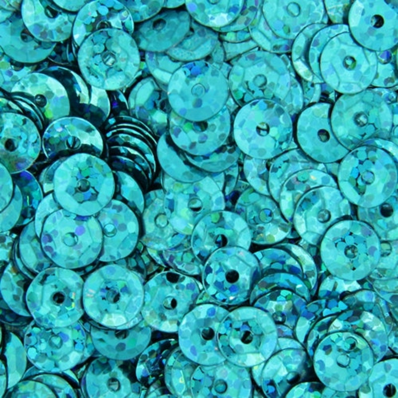 Loose Cup Hologram Sequins – 6mm – Turquoise – 5 Gross