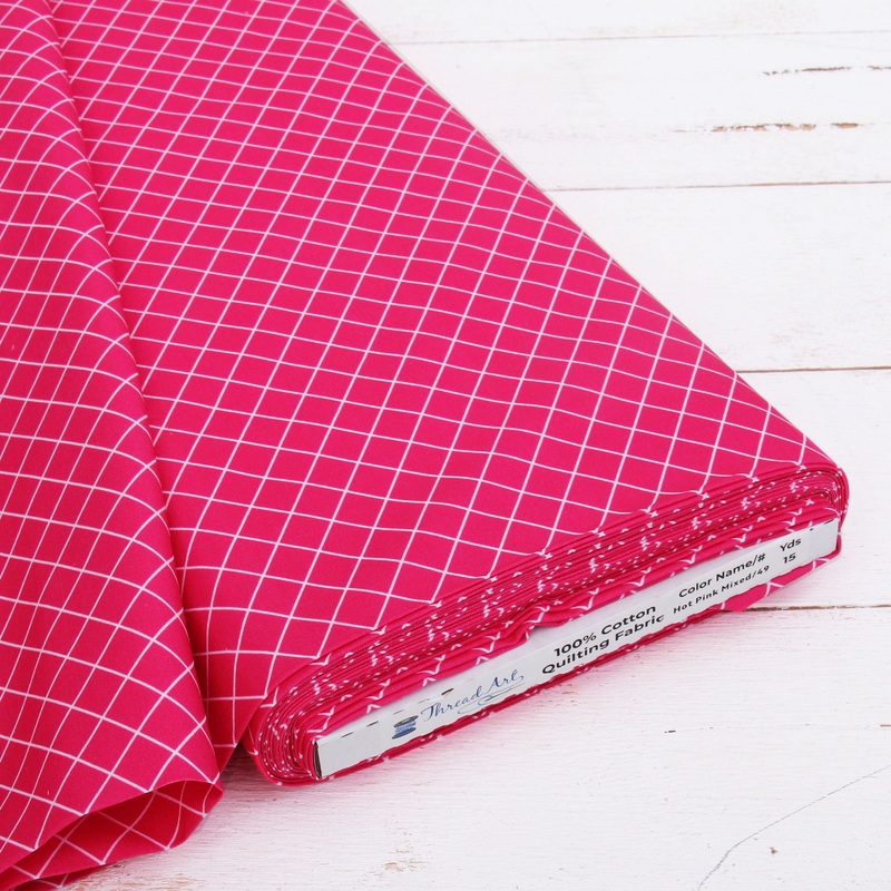 Premium Cotton Quilting Fabric Sold By The Yard – Patterned Hot Pink Mixed