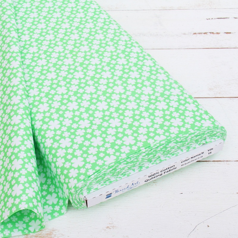 Premium Cotton Quilting Fabric Sold By The Yard – Patterned Mint Green Floral