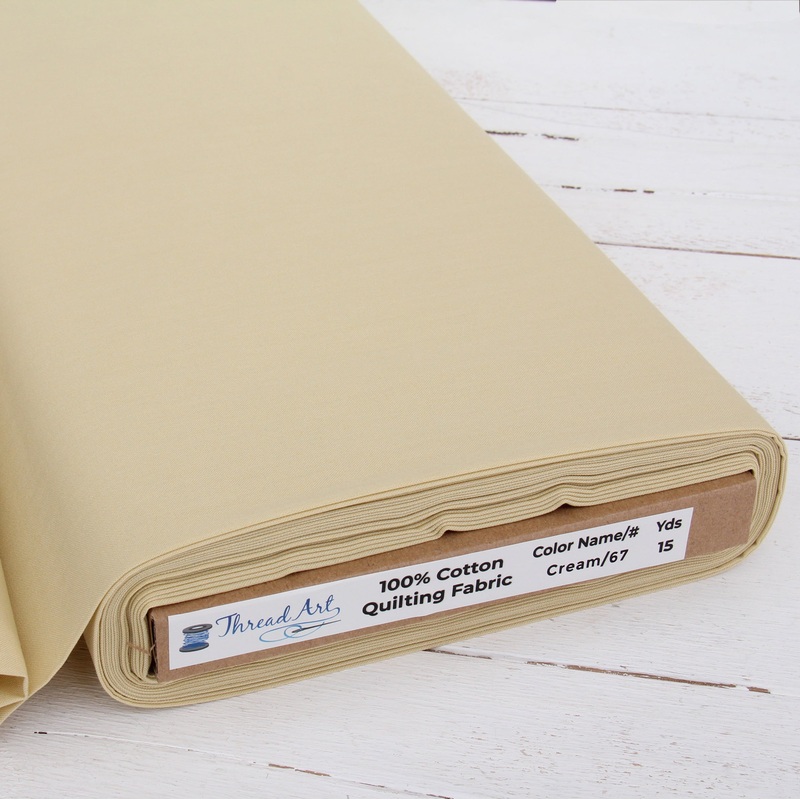 Premium Cotton Quilting Fabric Sold By The Yard – Solid Cream