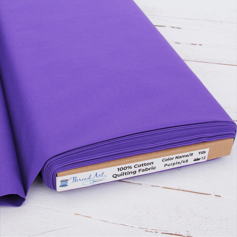 Premium Cotton Quilting Fabric Sold By The Yard – Solid Purple