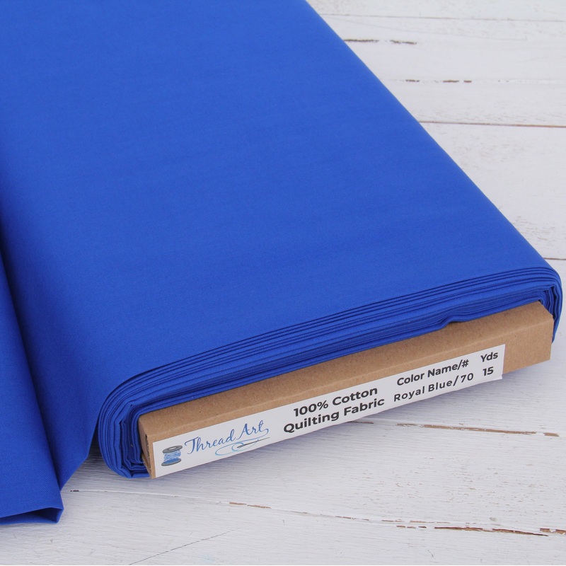 Premium Cotton Quilting Fabric Sold By The Yard – Solid Royal Blue