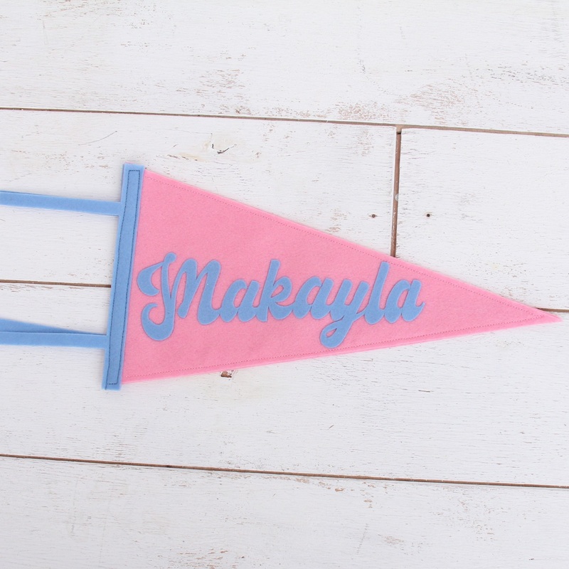 Custom Pennant With Name in Cursive Font