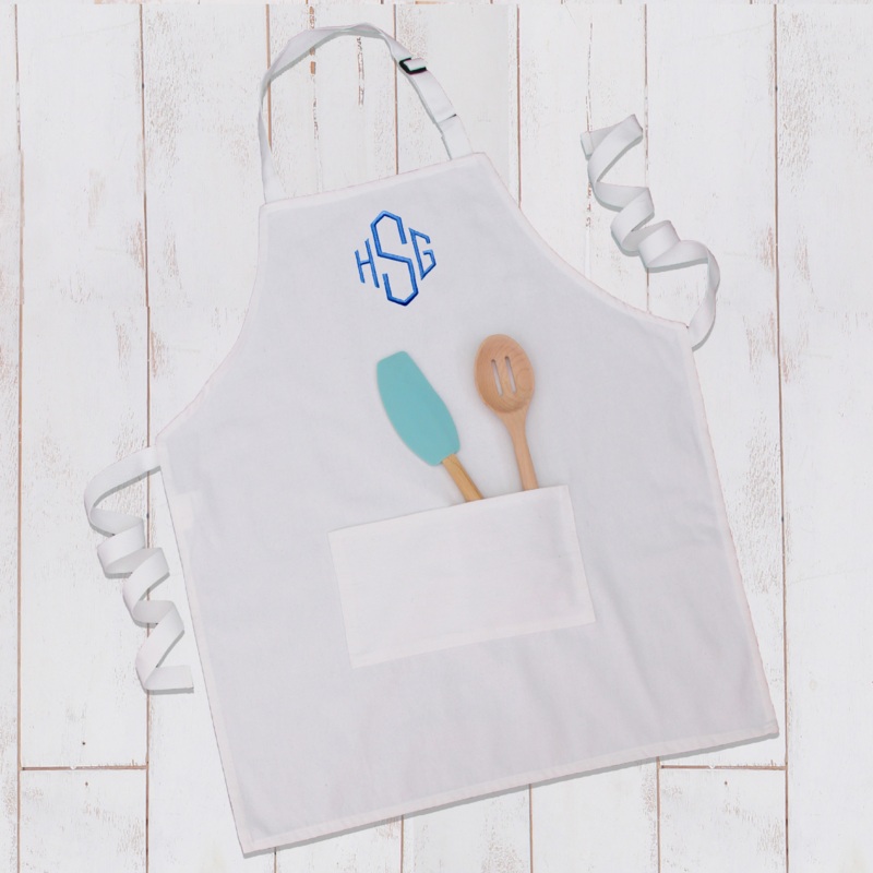 Monogrammed Canvas Apron – Embroidered Monogram
