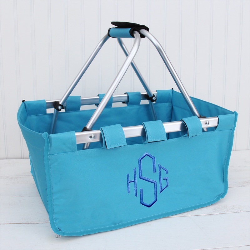Monogrammed Market Basket Tote – Embroidered Monogram
