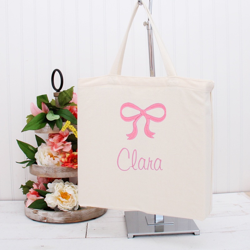 Personalized Baby Canvas Tote Bags – Custom Embroidery – Choose Icon & Name
