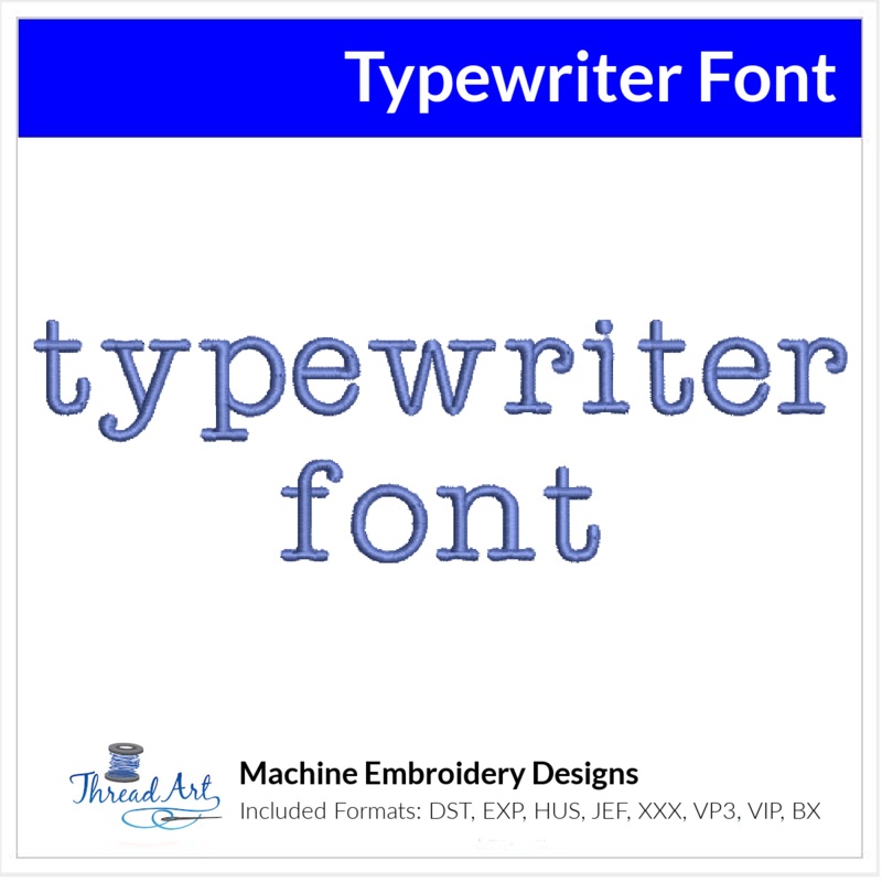 Typewriter Font Machine Embroidery Design Set – Alphabet Letters BX Font – Download 9 Formats and 3 Sizes