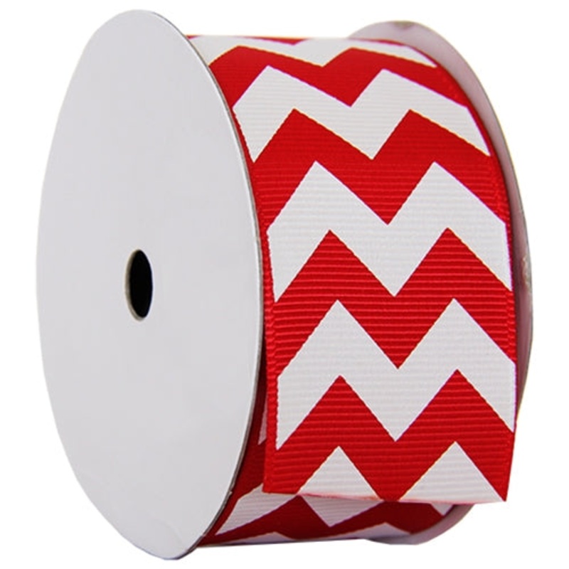 Grosgrain Chevron Ribbon 1 1/2″ – 5 Yards – Red