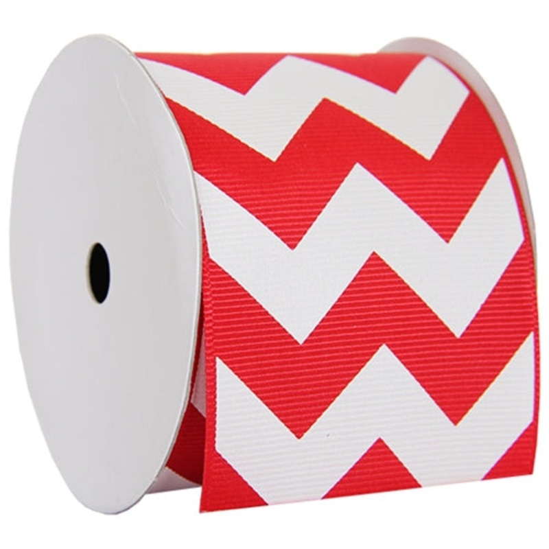 Grosgrain Chevron Ribbon 2 1/4″ – 5 Yards – Red