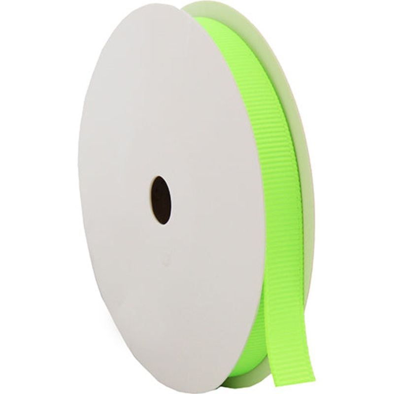 Grosgrain Ribbon 3/8″ – 10 Yards – Neon Green