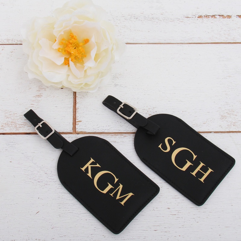 Monogrammed Luggage Tag For Travel – Pink, White, or Black