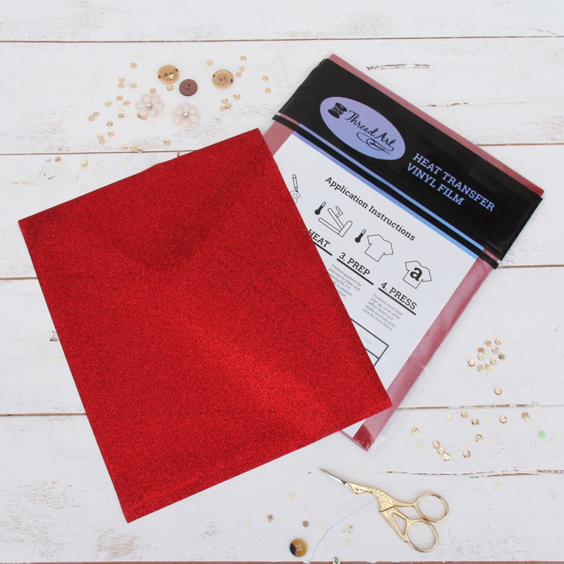 Red Glitter  Iron On Vinyl – Pack of Heat Transfer Sheets
