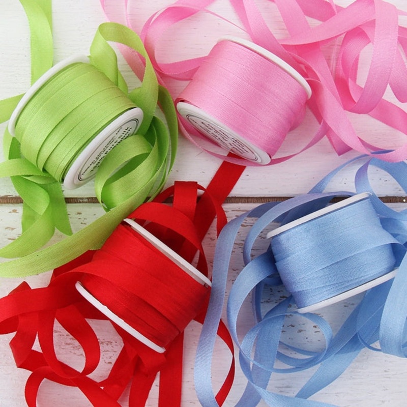 7mm Silk Ribbon Set – Bright Colors – Four Spool Collection