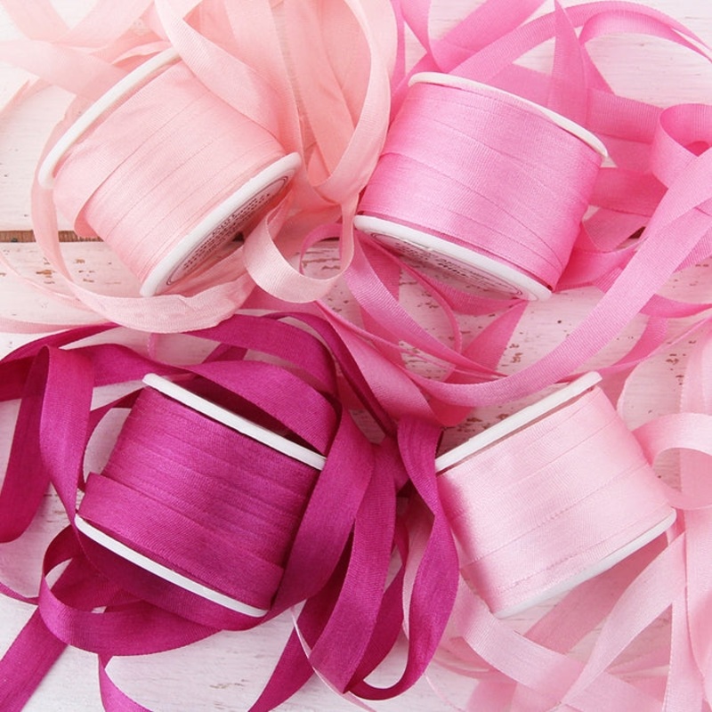 7mm Silk Ribbon Set – Pink Shades – Four Spool Collection