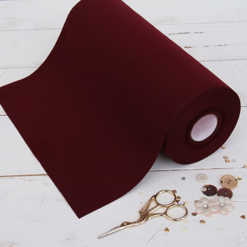 Burgundy Felt 12″ x 10 Yard Roll – Soft Premium Felt Fabric