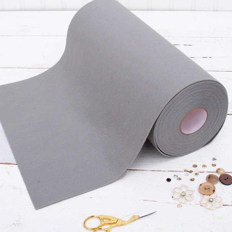 Light Grey Felt 12″ x 10 Yard Roll – Soft Premium Felt Fabric
