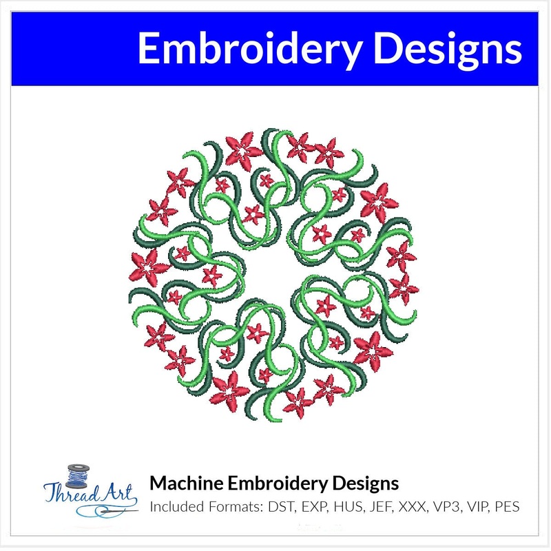 Mandala Ornamental Circle Embroidery Design Instant Download  – 3 Sizes – 8 Formats – ThreadArt