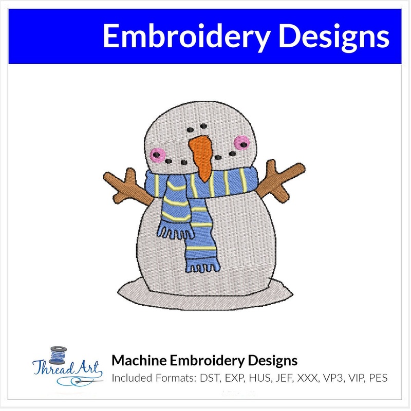 Melting Snowman Embroidery Design Instant Download  – Multiple Sizes – 8 Formats – ThreadArt
