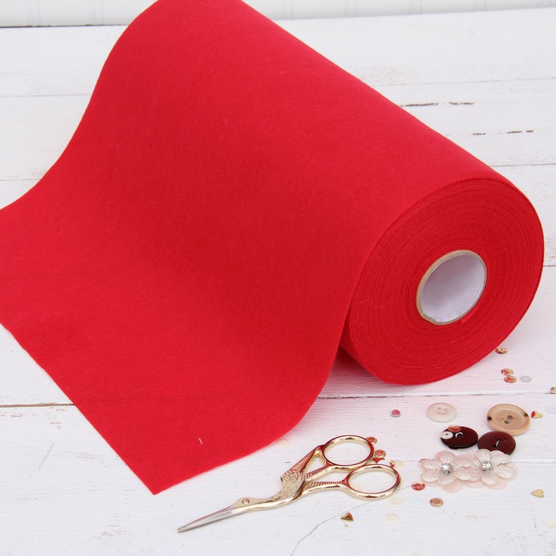 Red Felt 12″ x 10 Yard Roll – Soft Premium Felt Fabric