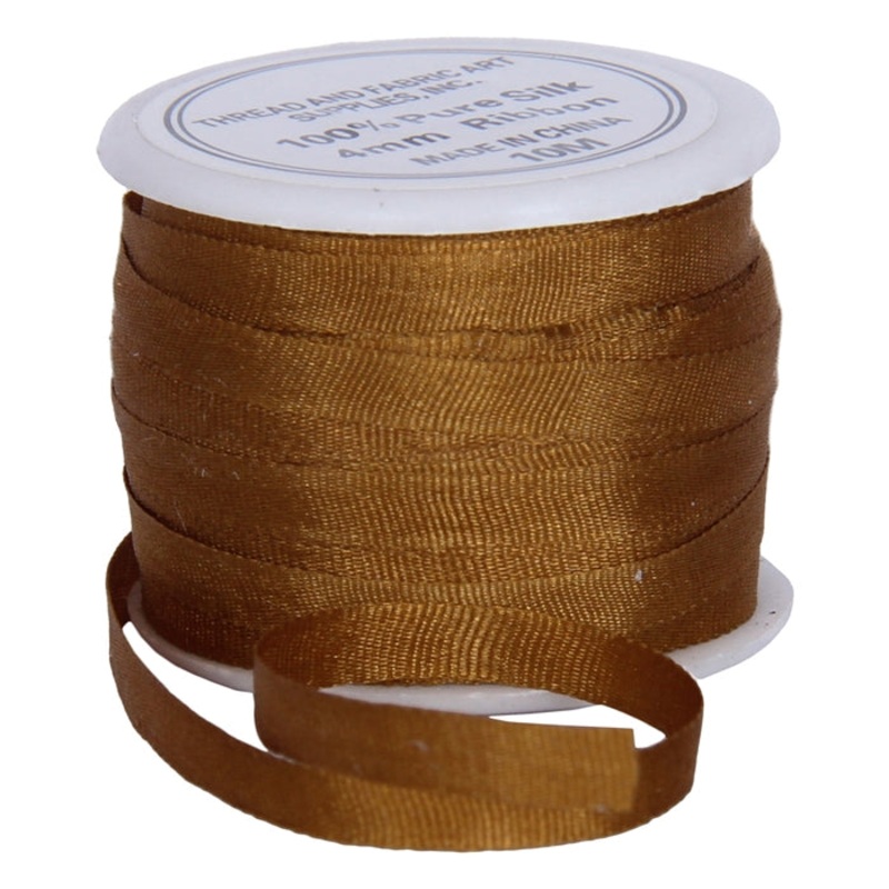 Silk Ribbon 4mm Brown  x 10 Meters No. 671