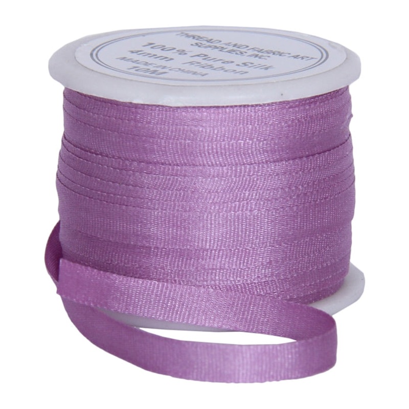 Silk Ribbon 4mm Lavender x 10 Meters No. 571