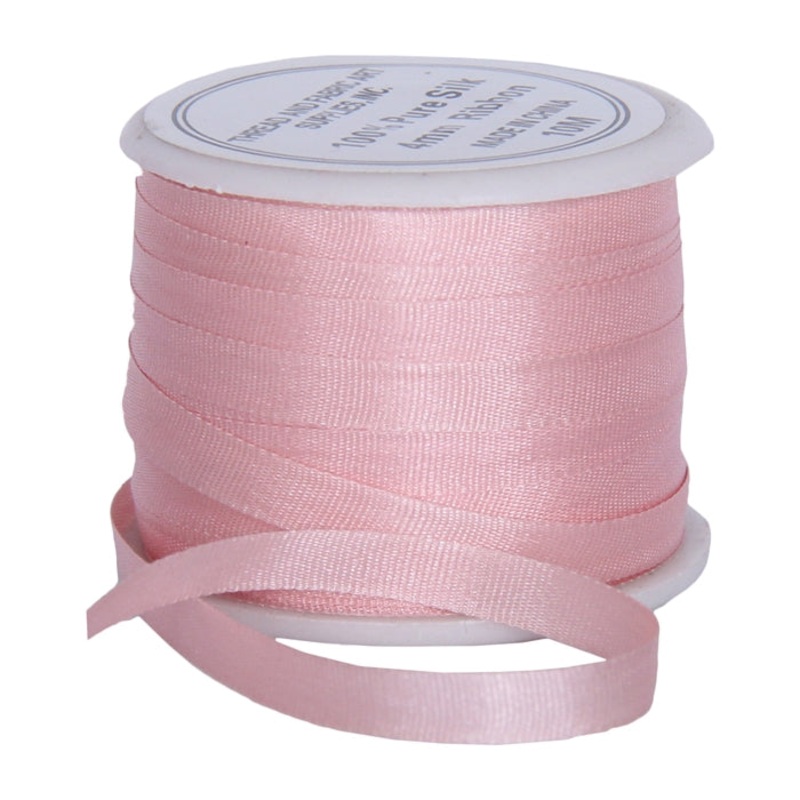 Silk Ribbon 4mm Lt Salmon x 10 Meters No. 537