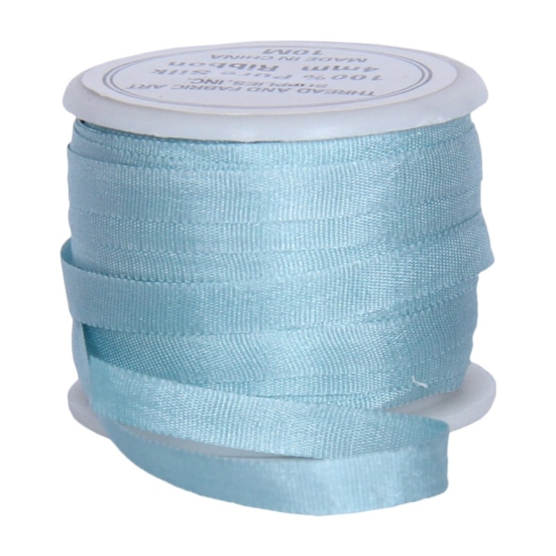 Silk Ribbon 4mm Lt Teal  x 10 Meters No. 607
