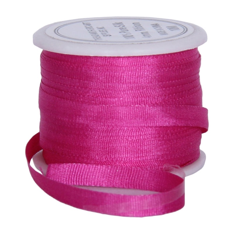 Silk Ribbon 4mm Magenta x 10 Meters No. 566