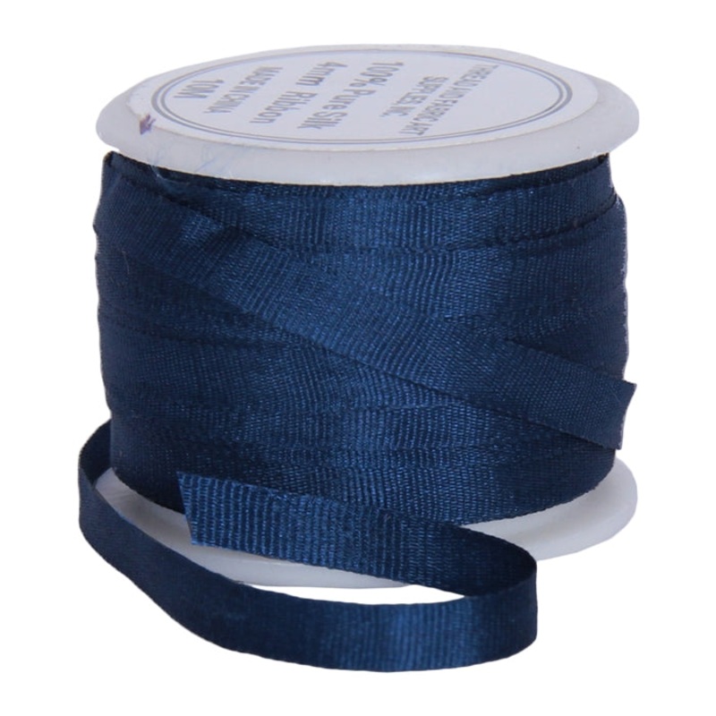 Silk Ribbon 4mm Navy x 10 Meters No. 590