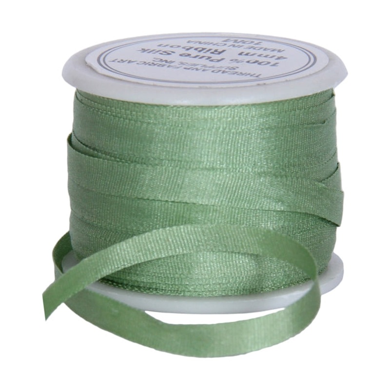Silk Ribbon 4mm Nile Green  x 10 Meters No. 240