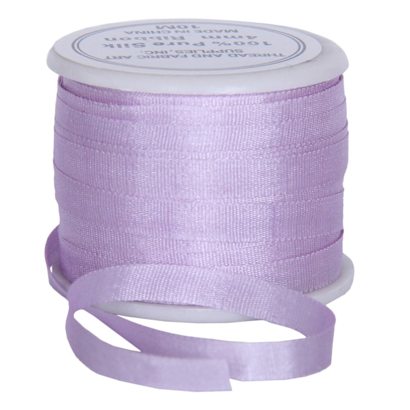 Silk Ribbon 4mm Pale Lavender x 10 Meters No. 024