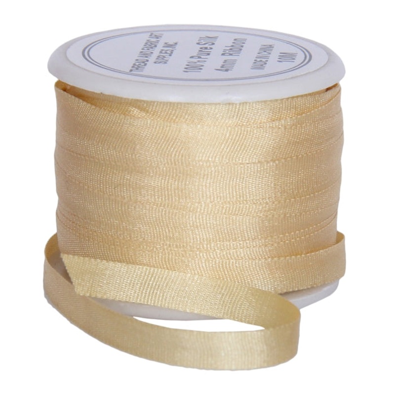 Silk Ribbon 4mm Pastel Peach x 10 Meters No. 502