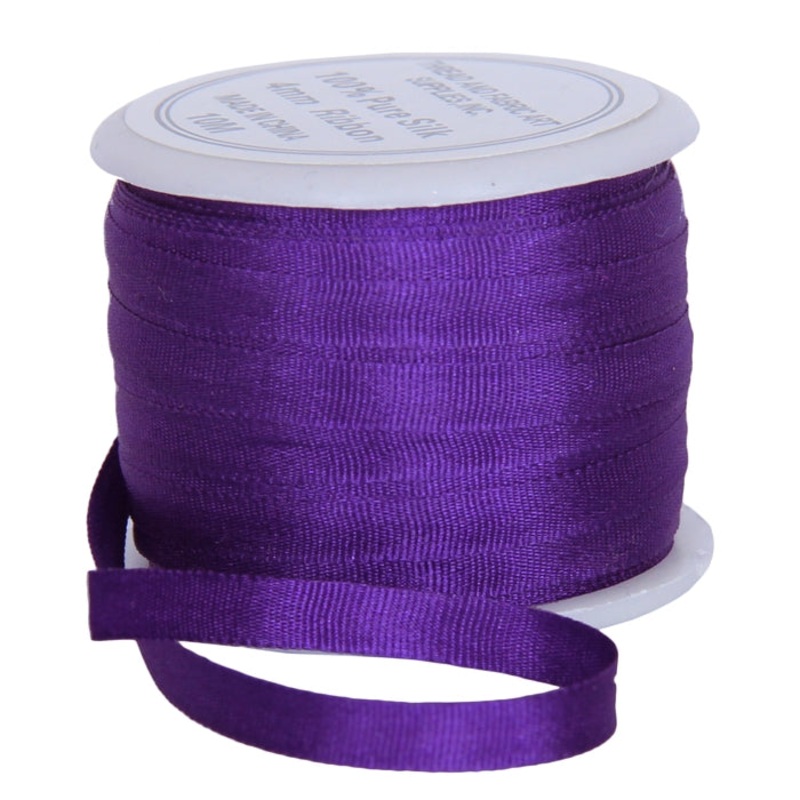 Silk Ribbon 4mm Purple x 10 Meters No. 703
