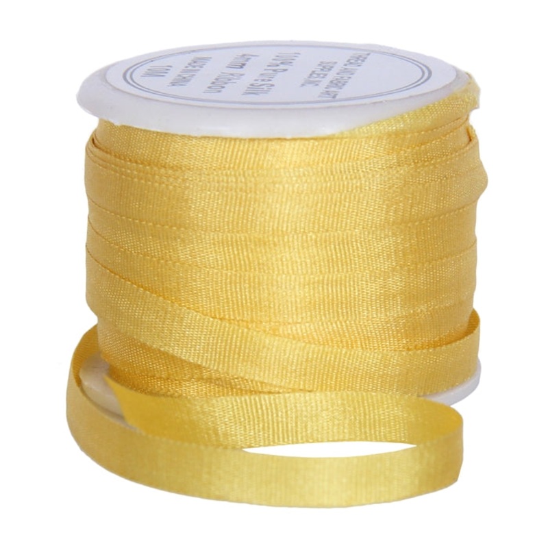 Silk Ribbon 4mm Sun Gold x 10 Meters No. 666