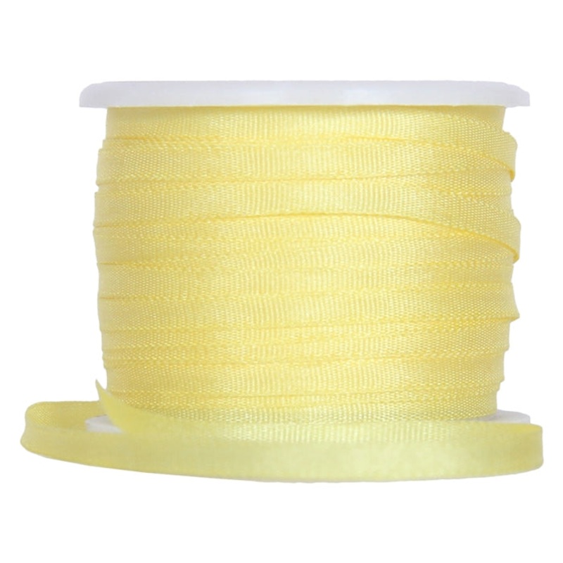 Silk Ribbon 4mm Yellow x 10 Meters No. 656