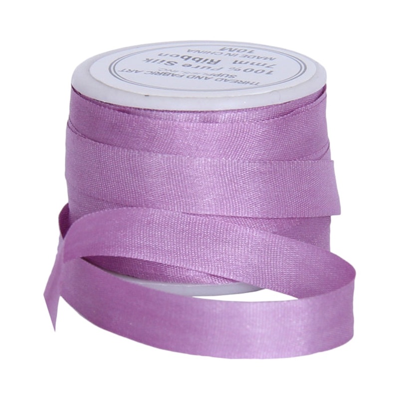Silk Ribbon 7mm Lavender x 10 Meters No. 571