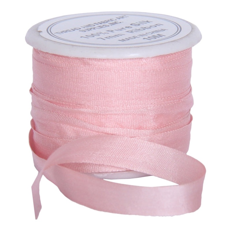 Silk Ribbon 7mm Lt Salmon x 10 Meters No. 537