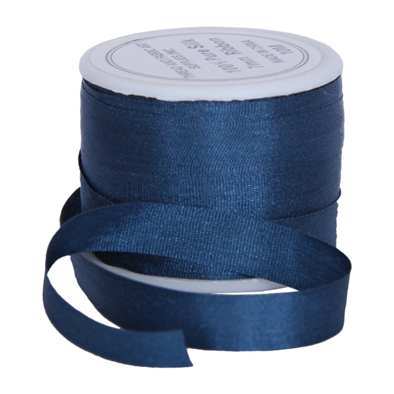 Silk Ribbon 7mm Navy x 10 Meters No. 590