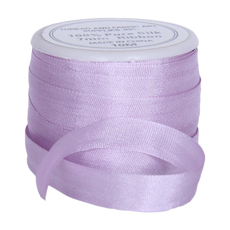 Silk Ribbon 7mm Pale Lavender x 10 Meters No. 024