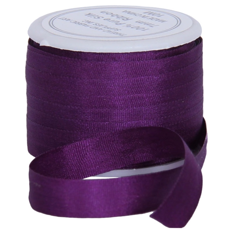Silk Ribbon 7mm Purple Passion x 10 Meters No. 601