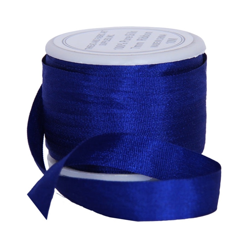 Silk Ribbon 7mm Sapphire Blue x 10 Meters No. 701