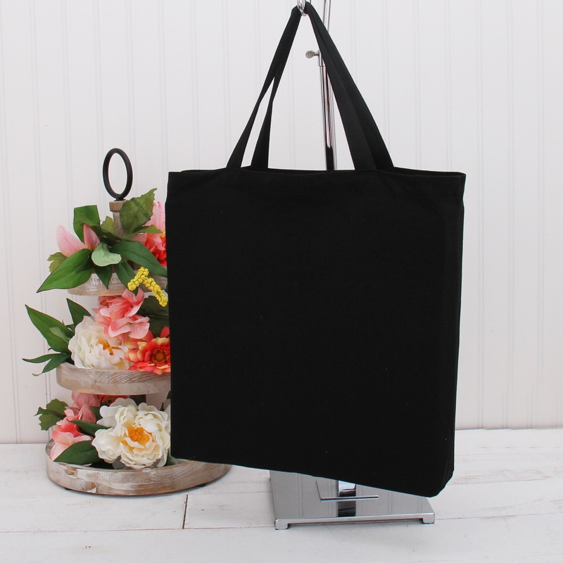 Blank Canvas Tote Bag – Black – 100% Cotton- 14.5x17x3