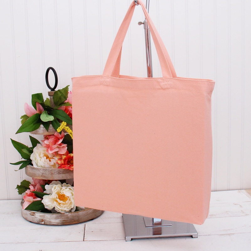 Blank Canvas Tote Bag – Coral – 100% Cotton- 14.5x17x3