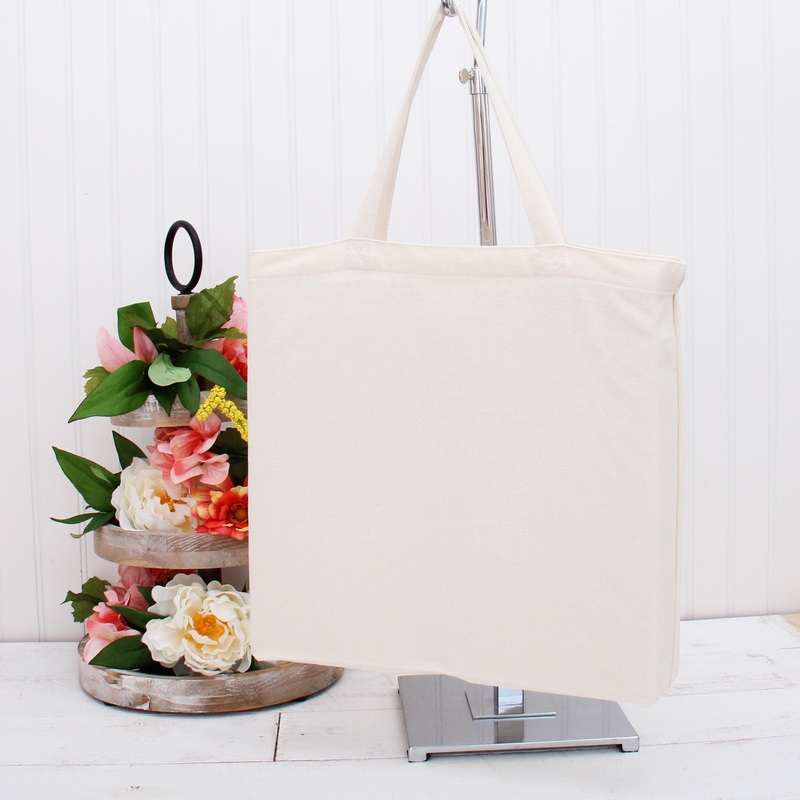 Blank Canvas Tote Bag – Natural – 100% Cotton- 14.5x17x3
