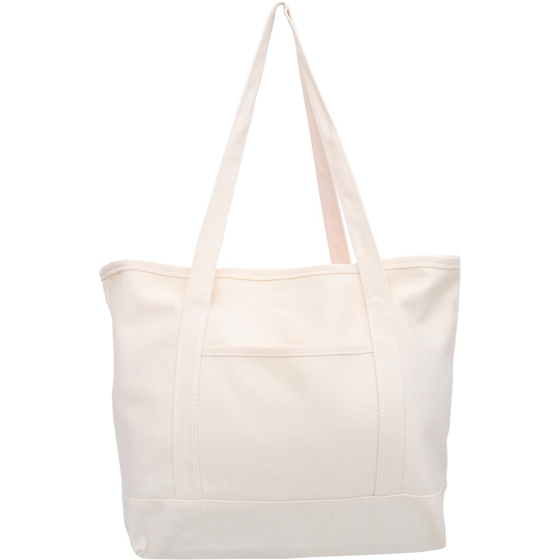Large Natural Canvas Tote Bag With Natural Handles – 18.5″x11.5″x5.5″