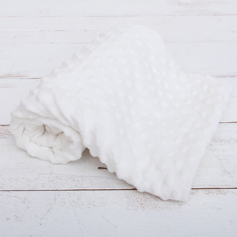 Minky Blanket – Ivory Minky Dots – Baby Blanket Size 28″ x 38″